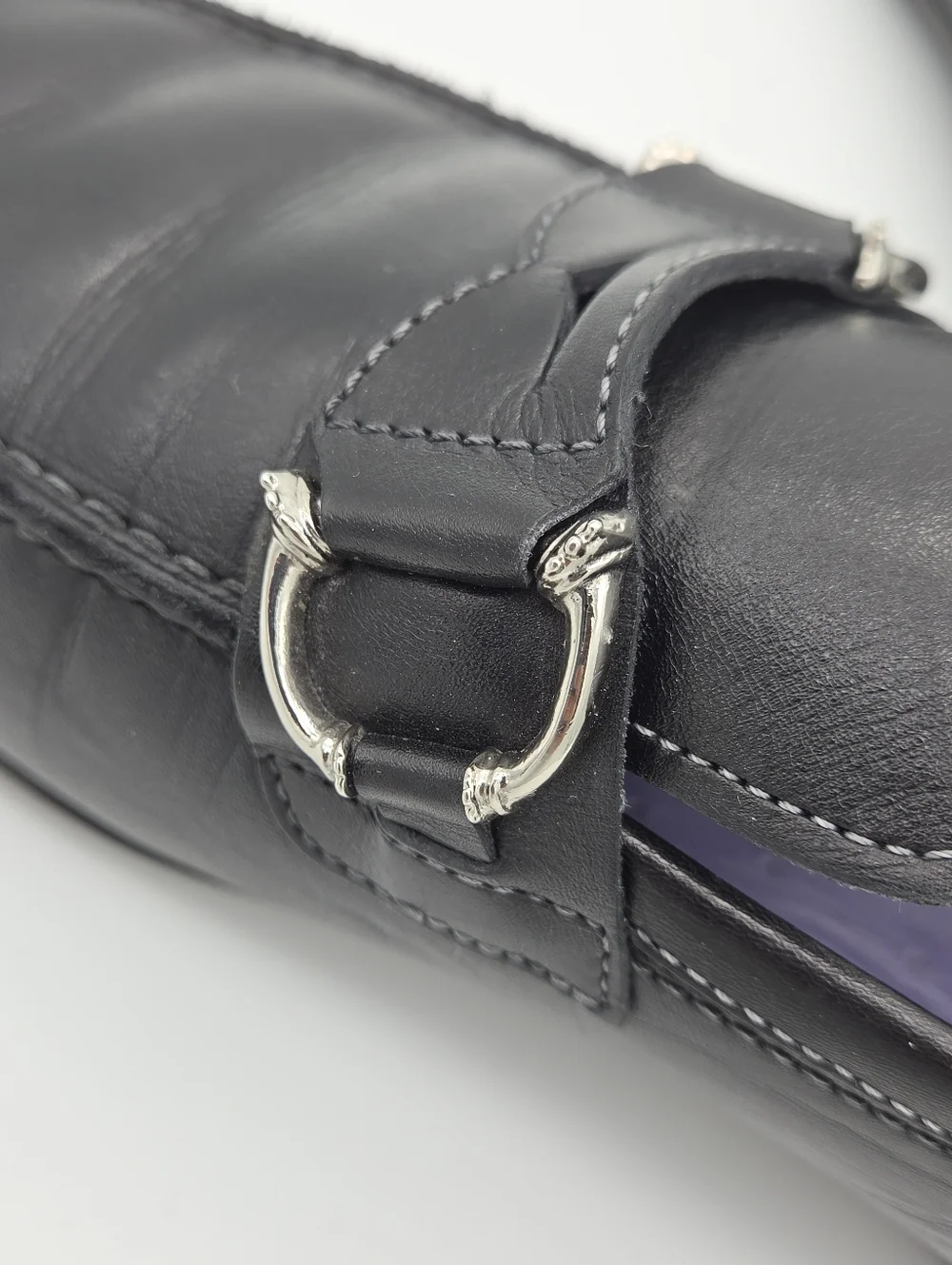 Santoni black leather